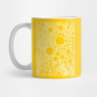 Dots pattern / circle pattern (white on yellow) Mug